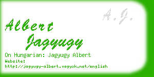 albert jagyugy business card